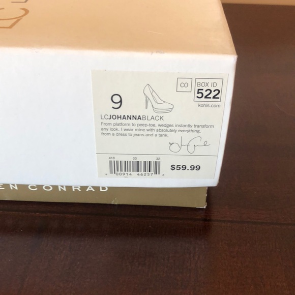 **LC Lauren Conrad Black Suede Heels - Picture 6 of 6